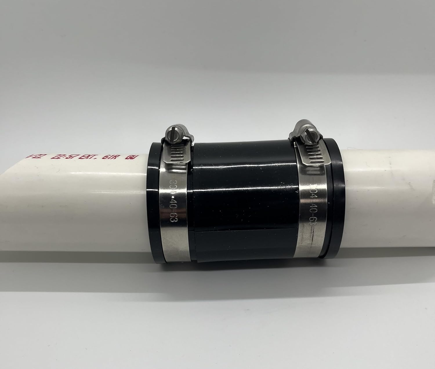 1-1/2 in. PVC Flexible Coupling with Stainless Steel Clamps