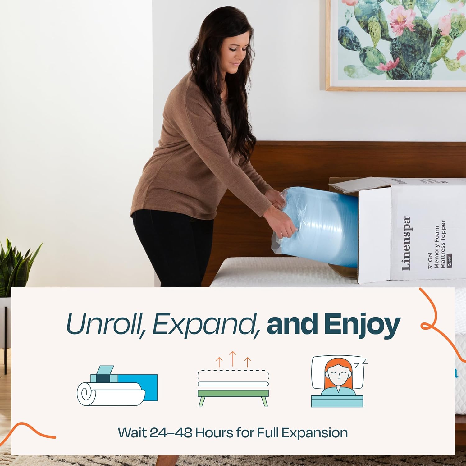 Queen Size Blue Gel Memory Foam Mattress Topper