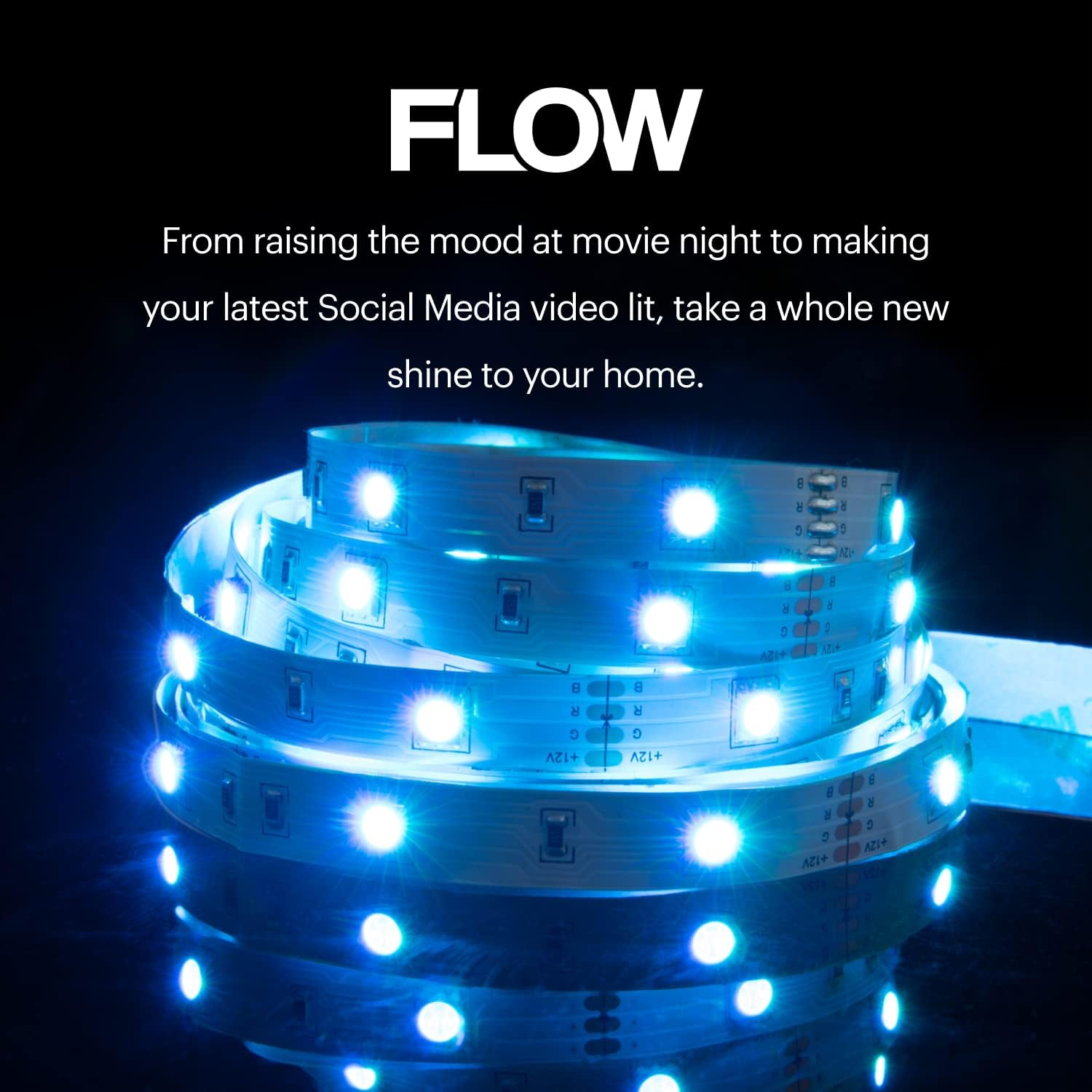 Amber Flow 64-Foot RGB LED Light Strips with Remote