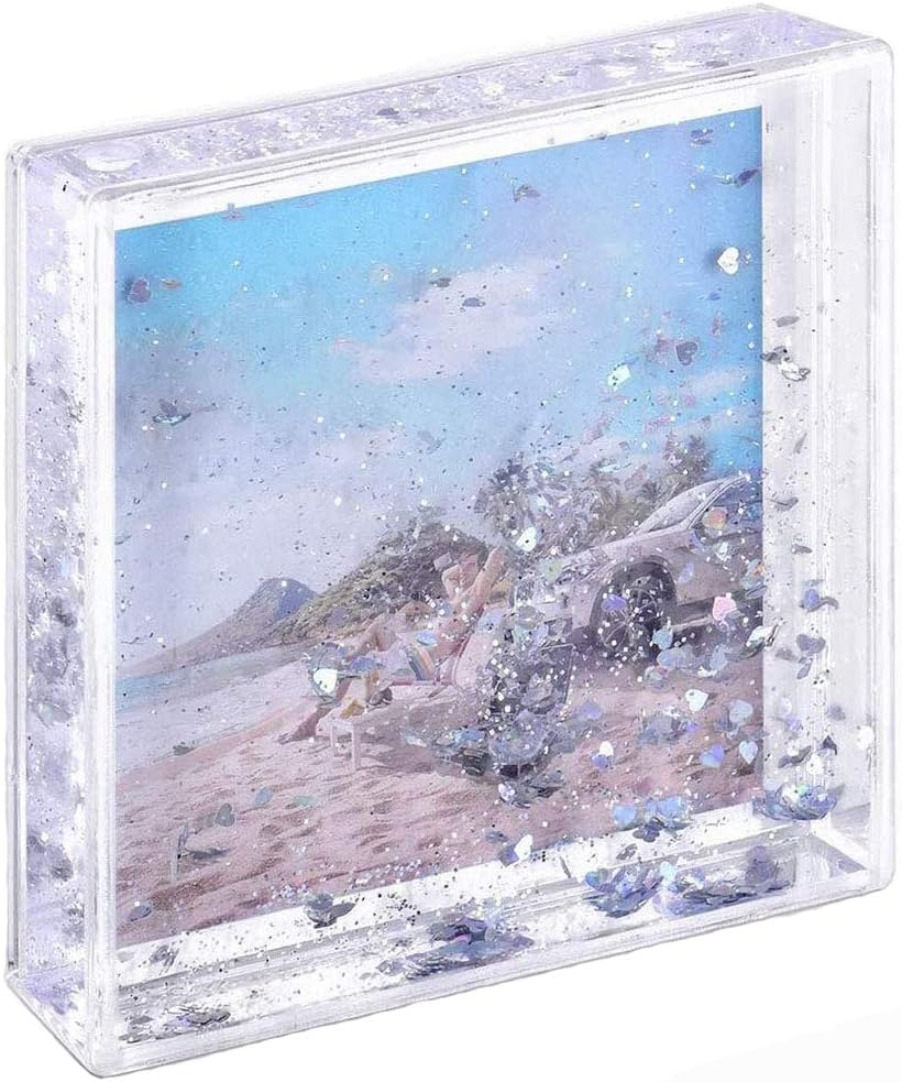 4x4 Glitter Picture Frame Cute Liquid Acrylic Photo Frames for Family Friends Couples Gifts, Mount for 4x4 inch (10x10 cm) Picture
