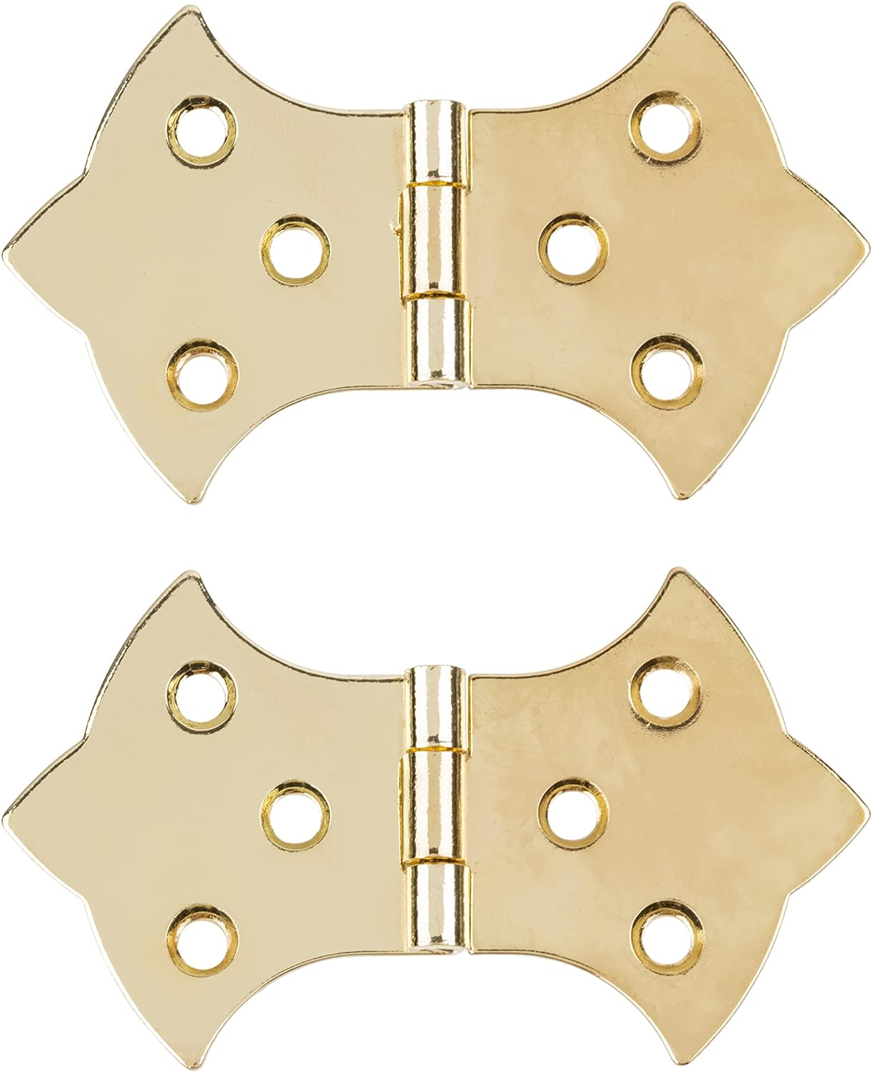 Brass Butterfly Hinge | Pack of 2 | Cabinet, Cupboard Door, Trunk, Box | Vintage Furniture Hardware | BH10-SB (1)