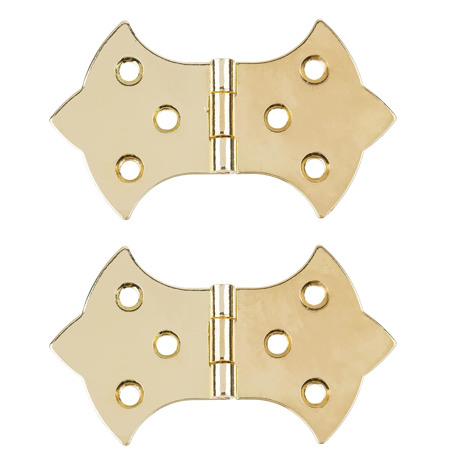 Brass Butterfly Hinge | Pack of 2 | Cabinet, Cupboard Door, Trunk, Box | Vintage Furniture Hardware | BH10-SB (1)