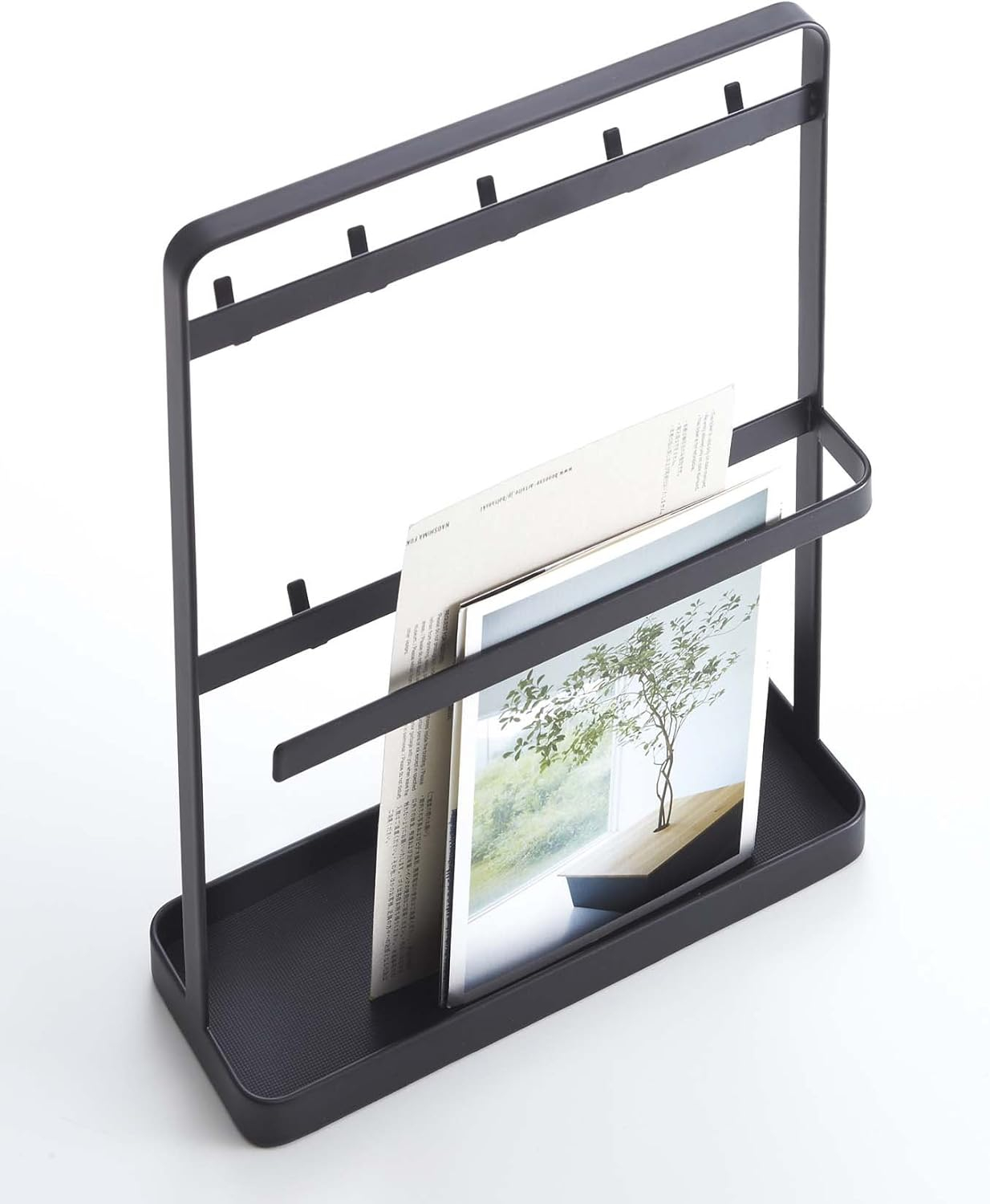 Yamazaki Home Key Rack - Modern Hook Organizer Stand Steel One Size Black
