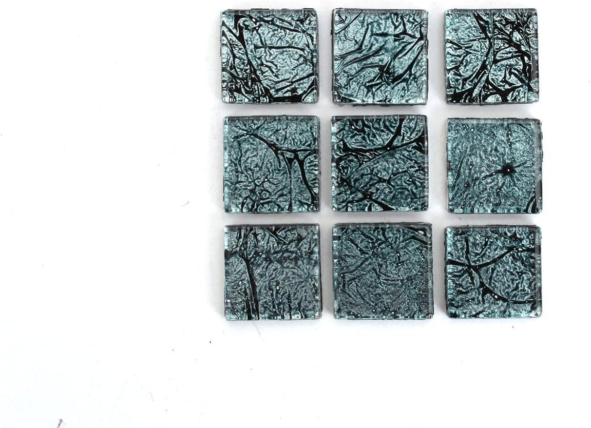 Blue and Black Foil Mosaic Tiles, 3 Pound Assortment