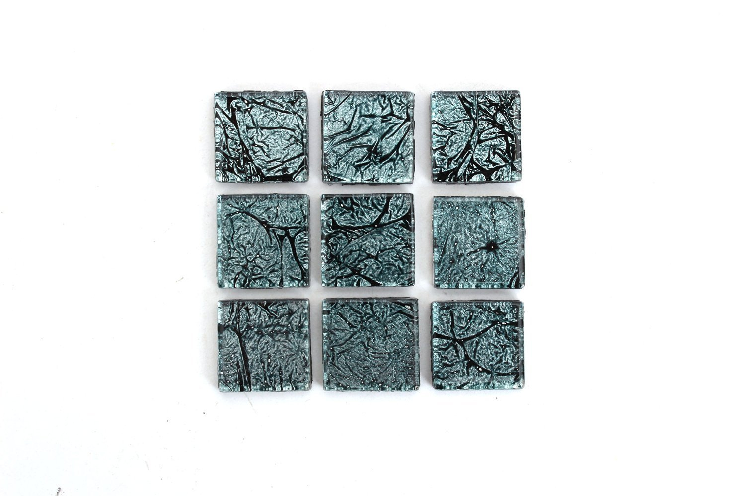 Blue and Black Foil Mosaic Tiles, 3 Pound Assortment