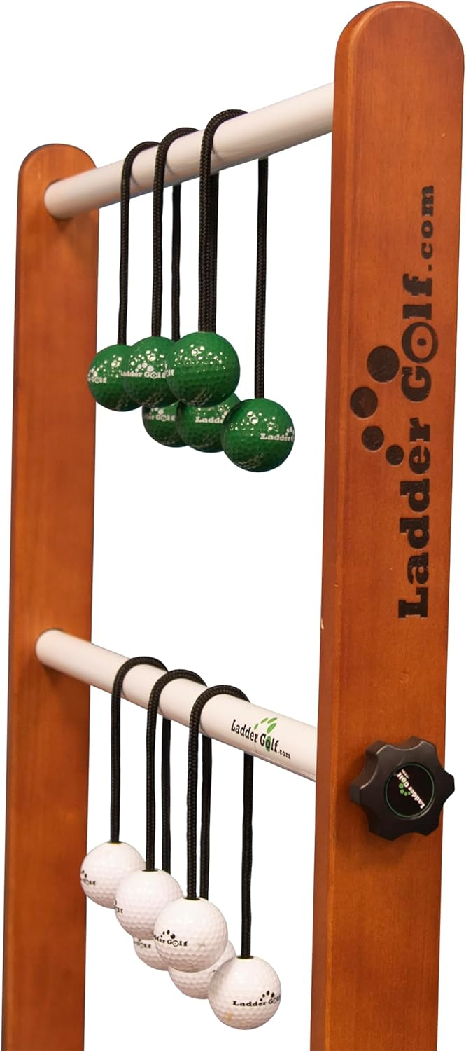 Tournament Edition Wooden Ladder Golf Game Set with Green Carrying Bag