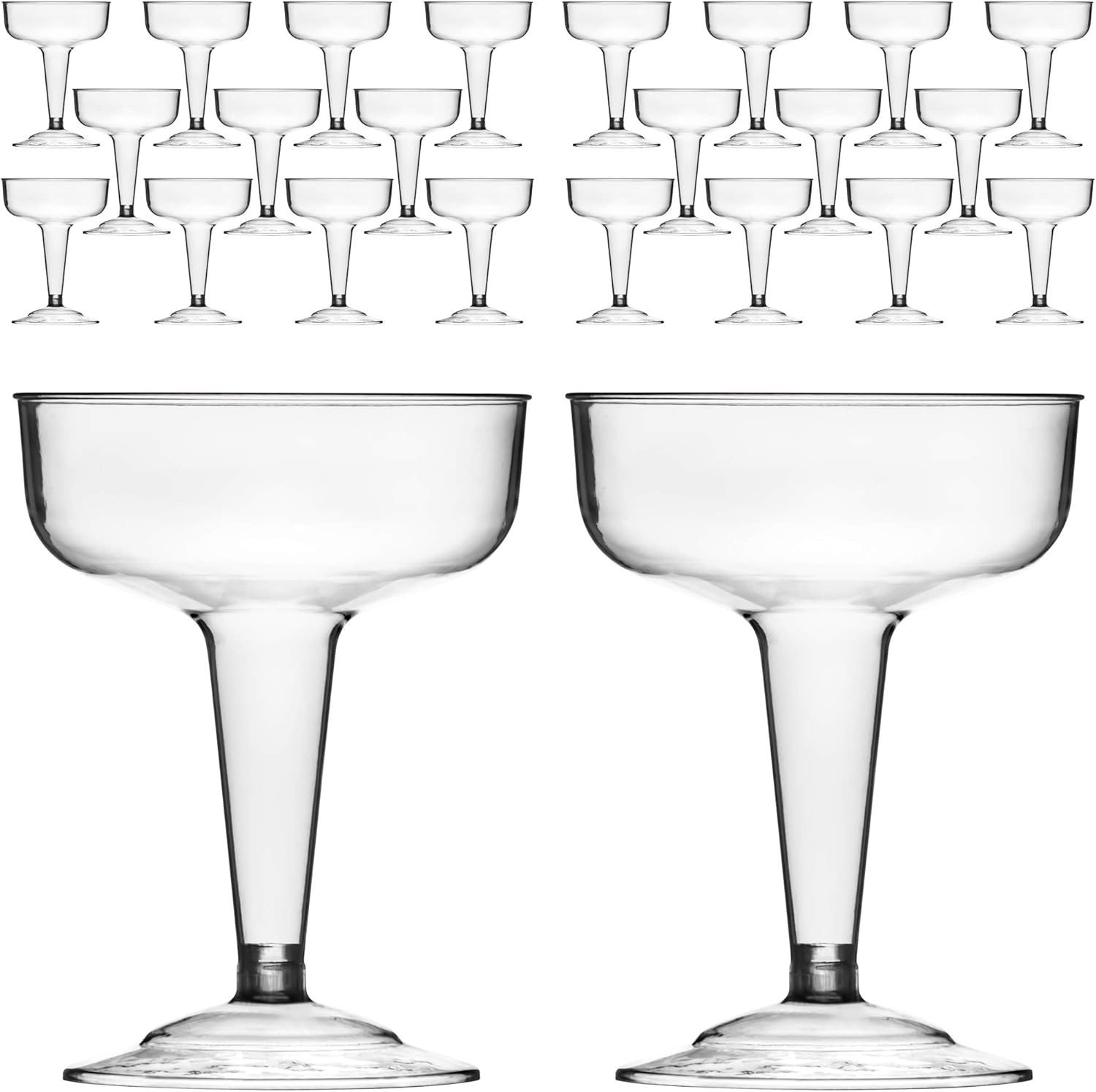 DecorRack Cocktail Glasses, 8 Ounce Disposable Plastic Cups, 24 Count