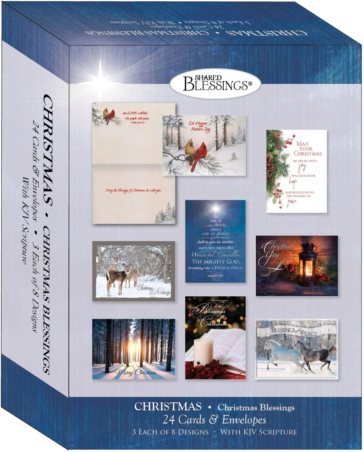 Christmas Blessings - Large Christmas Card Boxed Assortment with KJV Scripture