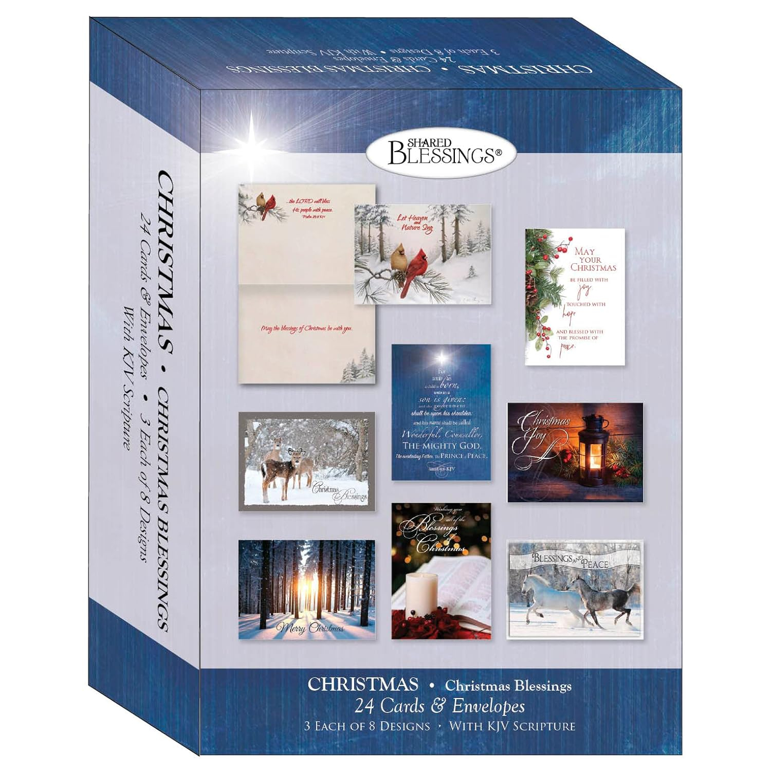 Christmas Blessings - Large Christmas Card Boxed Assortment with KJV Scripture