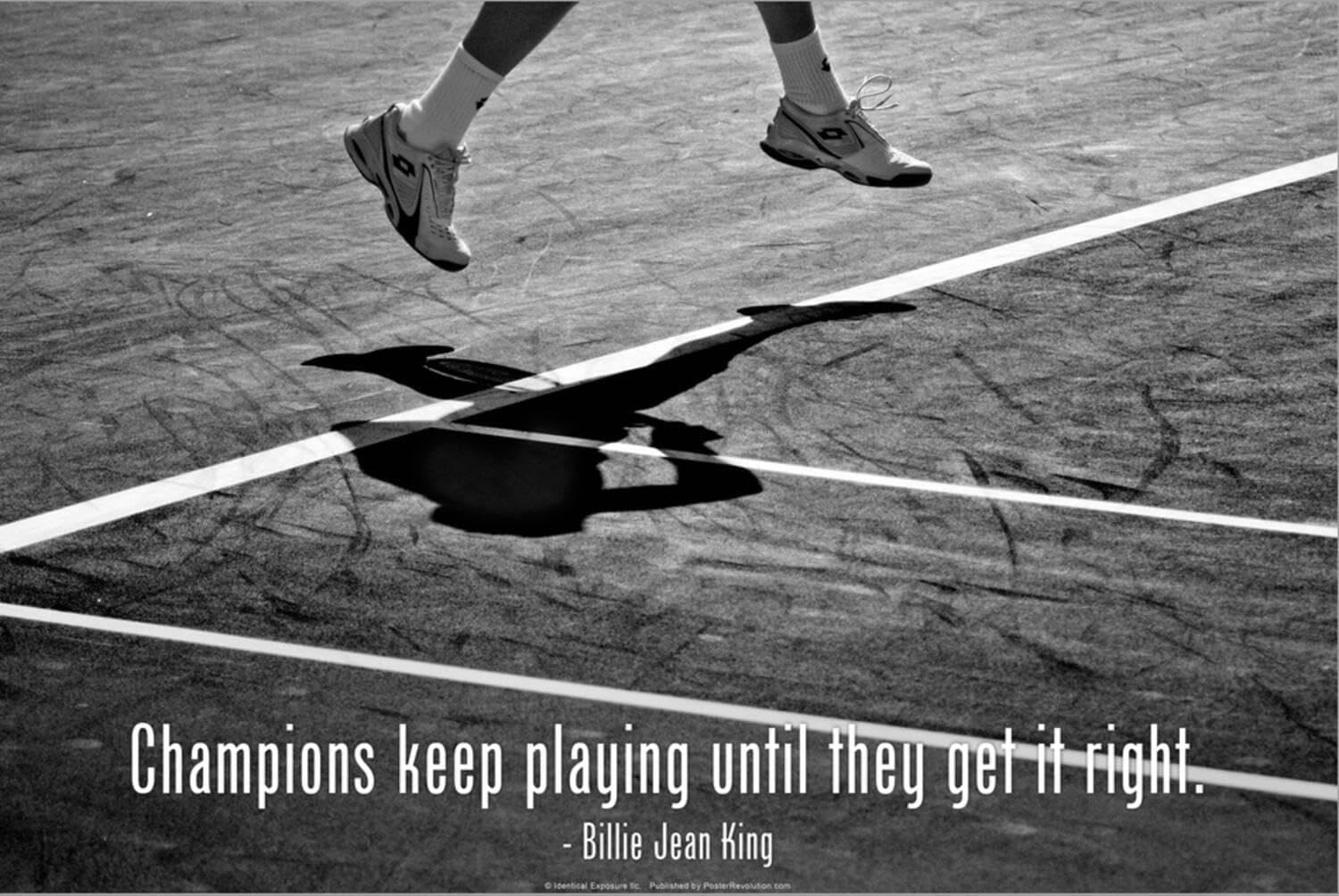 Art.com Billie Jean King Champions Quote Stretched Canvas Print Wall Art, 18" x 12"