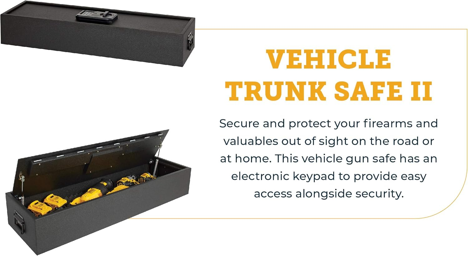 SnapSafe Trunk Safe II – Vehicle Gun Safes for Rifles and Shotguns – Security in Your Car or Truck, Protect Your Firearms, Ammo and Valuables – Black, Measures 7 x 42 x 13 Inches