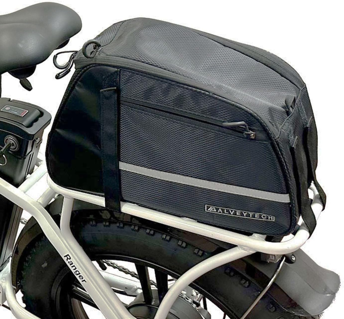 AlveyTech XL Rear Rack Bag for Bicycle and eBike - Water-Resistant 12L Bike Trunk Bag, Bags for Bicycles Rear Rack, Back Seat Rack Bags for Bikes and e-Bikes, Large Cargo Storage Carrier for Cycling