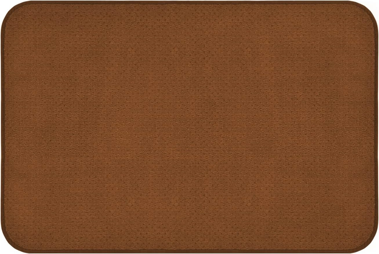 Skid-resistant Carpet Indoor Area Rug Floor Mat - Toffee Brown - 4' X 4' - Many Other Sizes to Choose From
