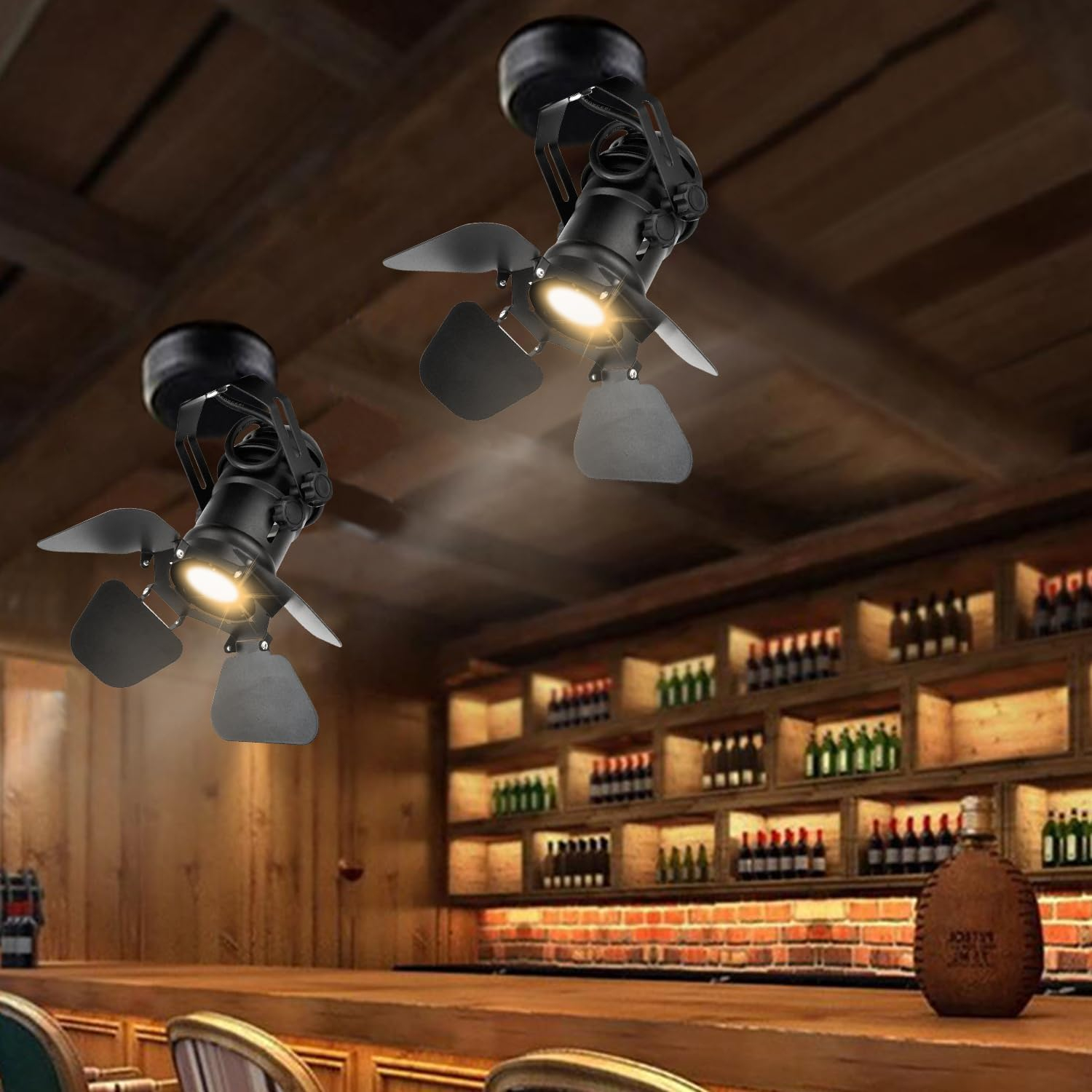 Adjustable Black Industrial Vintage Ceiling Spotlight Lamp