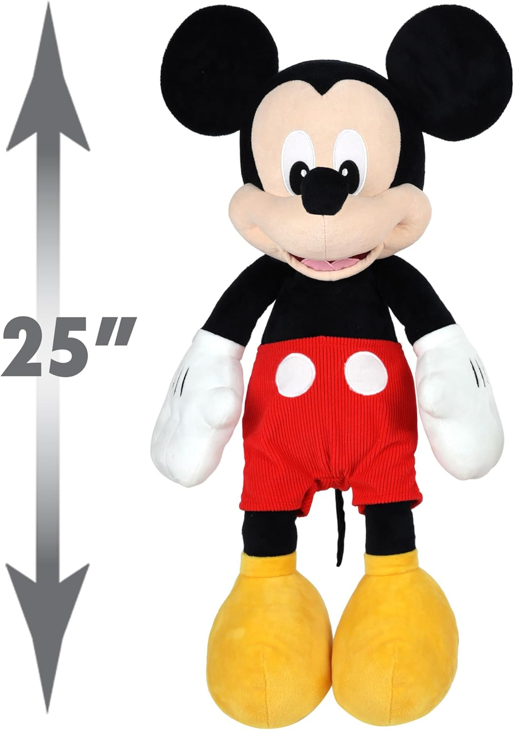 Disney Junior Mickey Mouse Jumbo 25-inch Plush Mickey Mouse, Officially Licensed Kids Toys for Ages 2 Up, Gifts and Presents