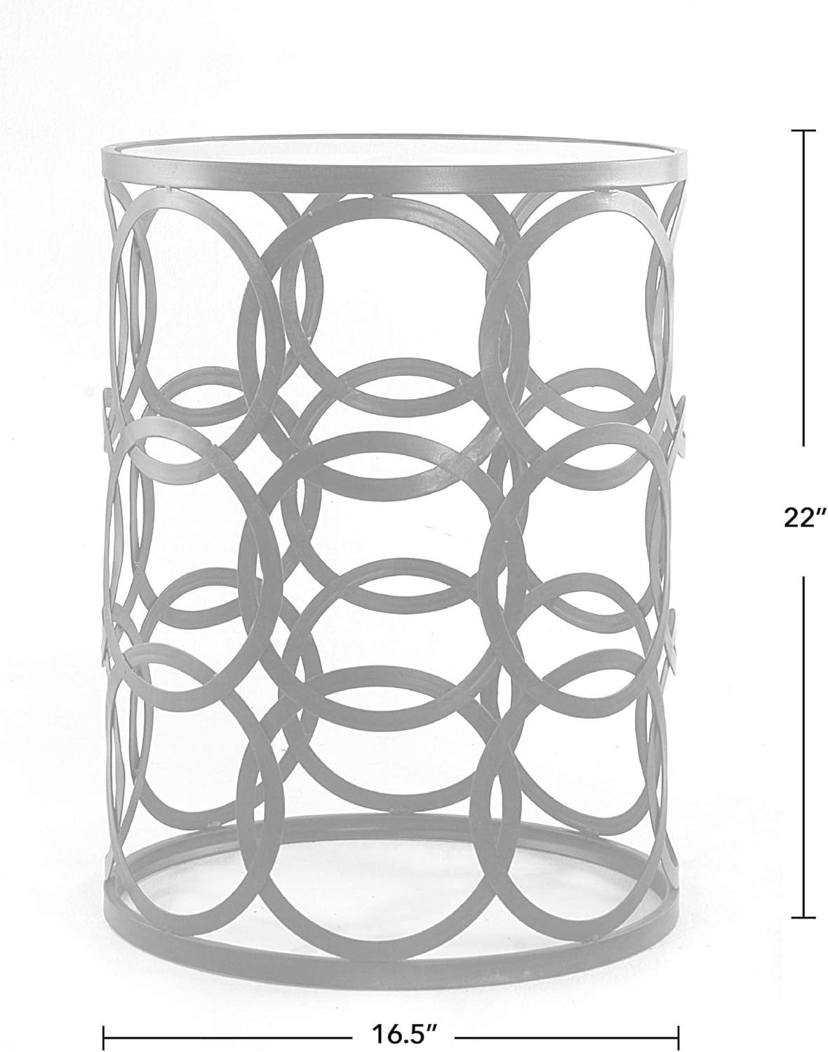 FirsTime & Co. Interlocking Circles Side Accent Table, 22"H x 16.75"W x 16.75"D, Oil Rubbed Bronze