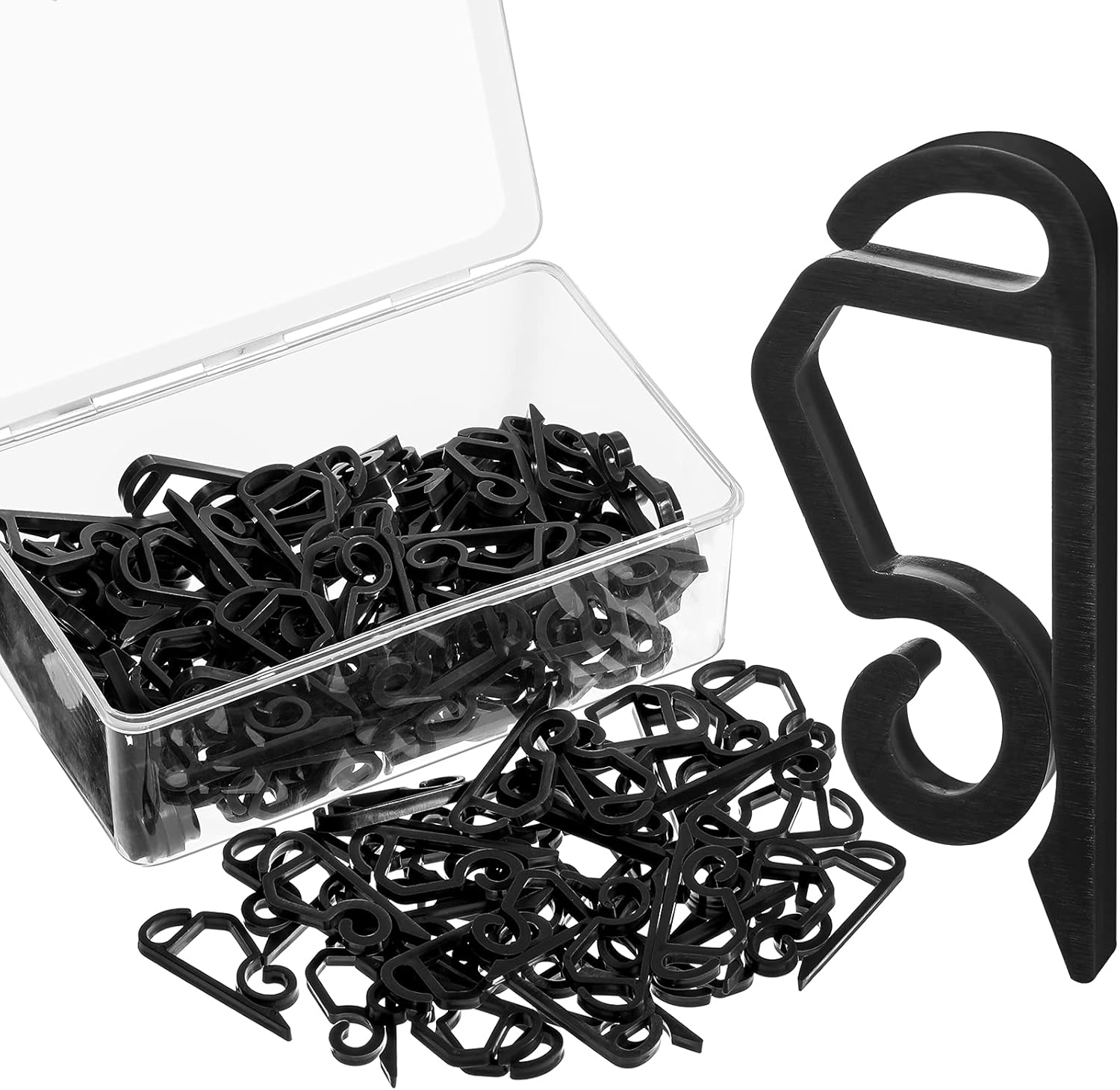Marsui Christmas Light Clip Outdoor Gutter Hook Weatherproof Outdoor Light Clip Holiday Light Clip for Christmas Decoration String Light (Black, 120 Pieces)