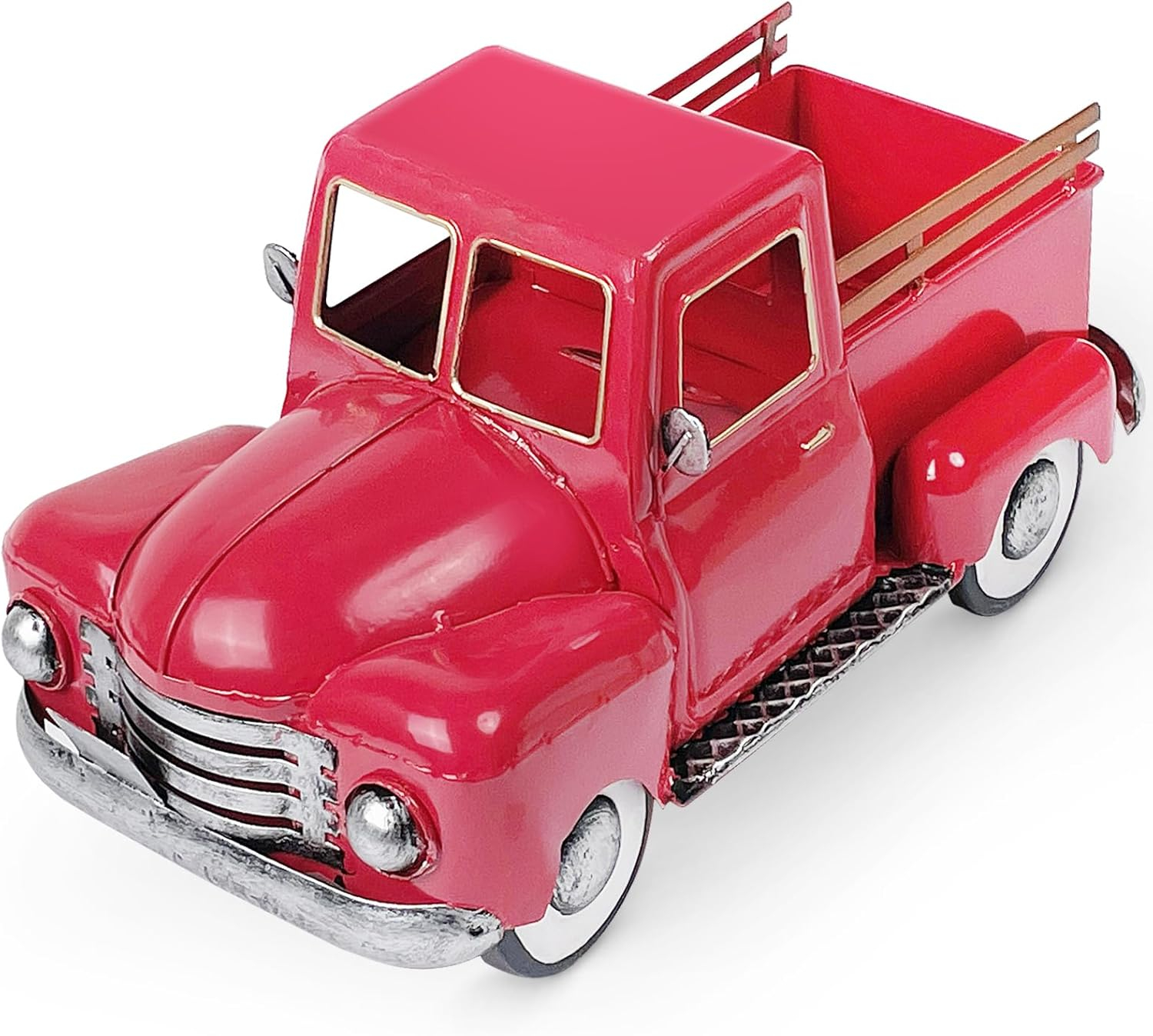 Red Vintage Metal Truck Decor, Red Christmas Truck Decor , Decorative Trucks For Your Home Kitchen, Bedroom, Office, Living Room, Bathroom, & Holiday Shelf Farmhouse Centerpiece Table Decorations