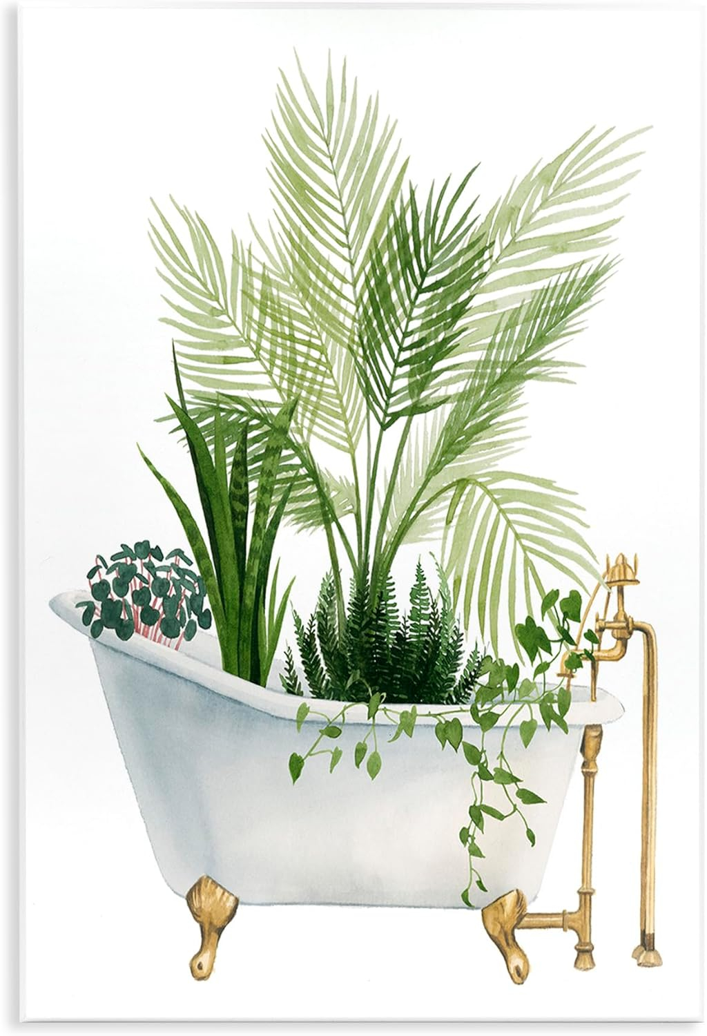 Stupell Industries Various Plants Greenery Vintage Tub Graphic Art Unframed Art Print Wall Art, Design by Grace Popp