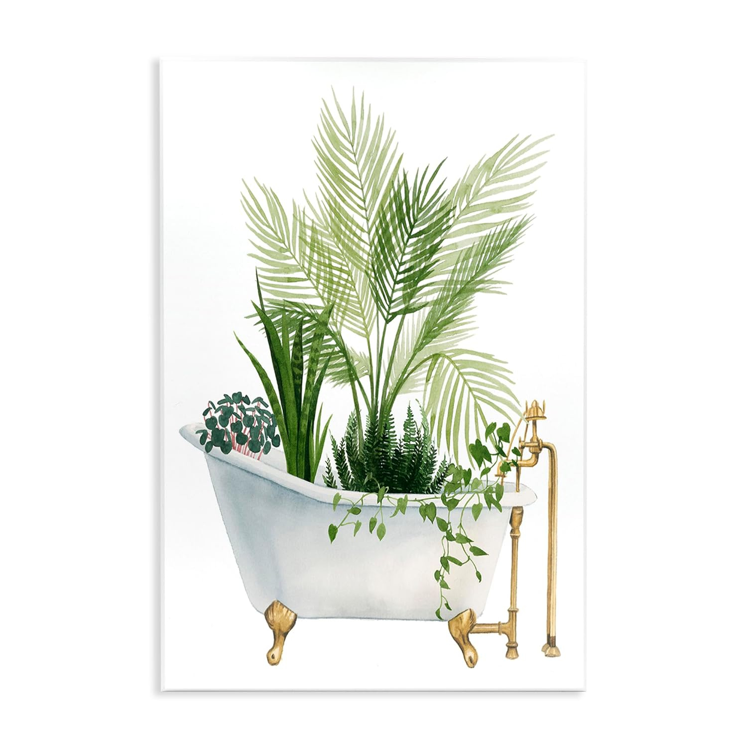 Stupell Industries Various Plants Greenery Vintage Tub Graphic Art Unframed Art Print Wall Art, Design by Grace Popp