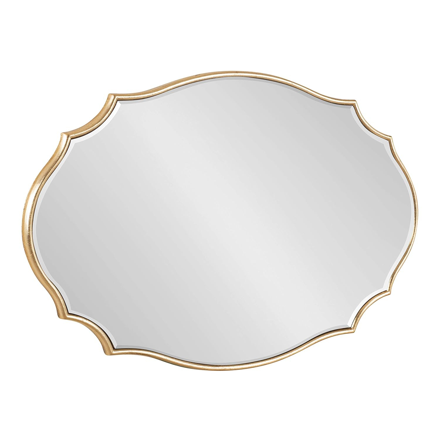 Kate and Laurel Leanna Modern Scalloped Wall Mirror, 18 x 24, Gold, Glam Oval Mirror for Wall