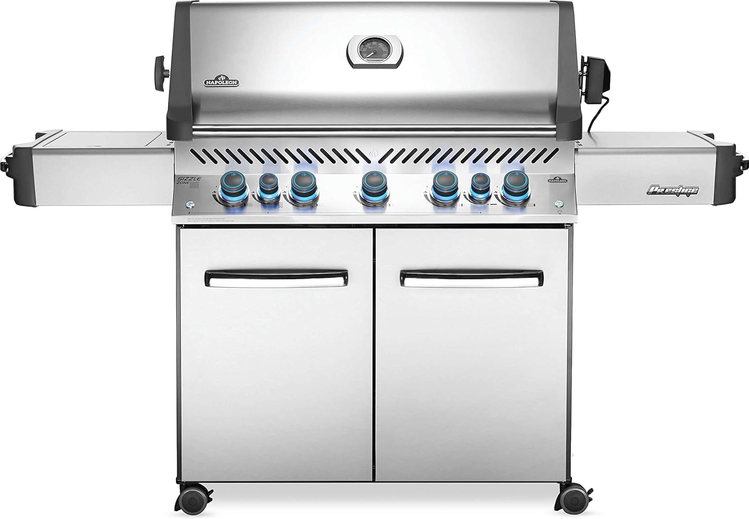 Napoleon Prestige 665 Propane Gas Grill with Infrared Side and Rear Burners, Stainless Steel