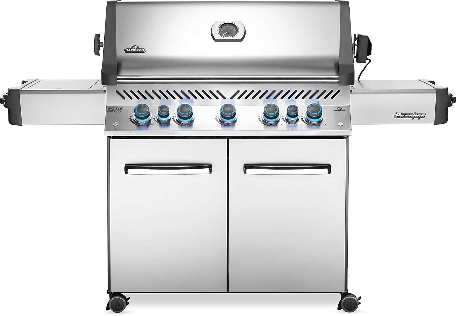 Napoleon Prestige 665 Propane Gas Grill with Infrared Side and Rear Burners, Stainless Steel
