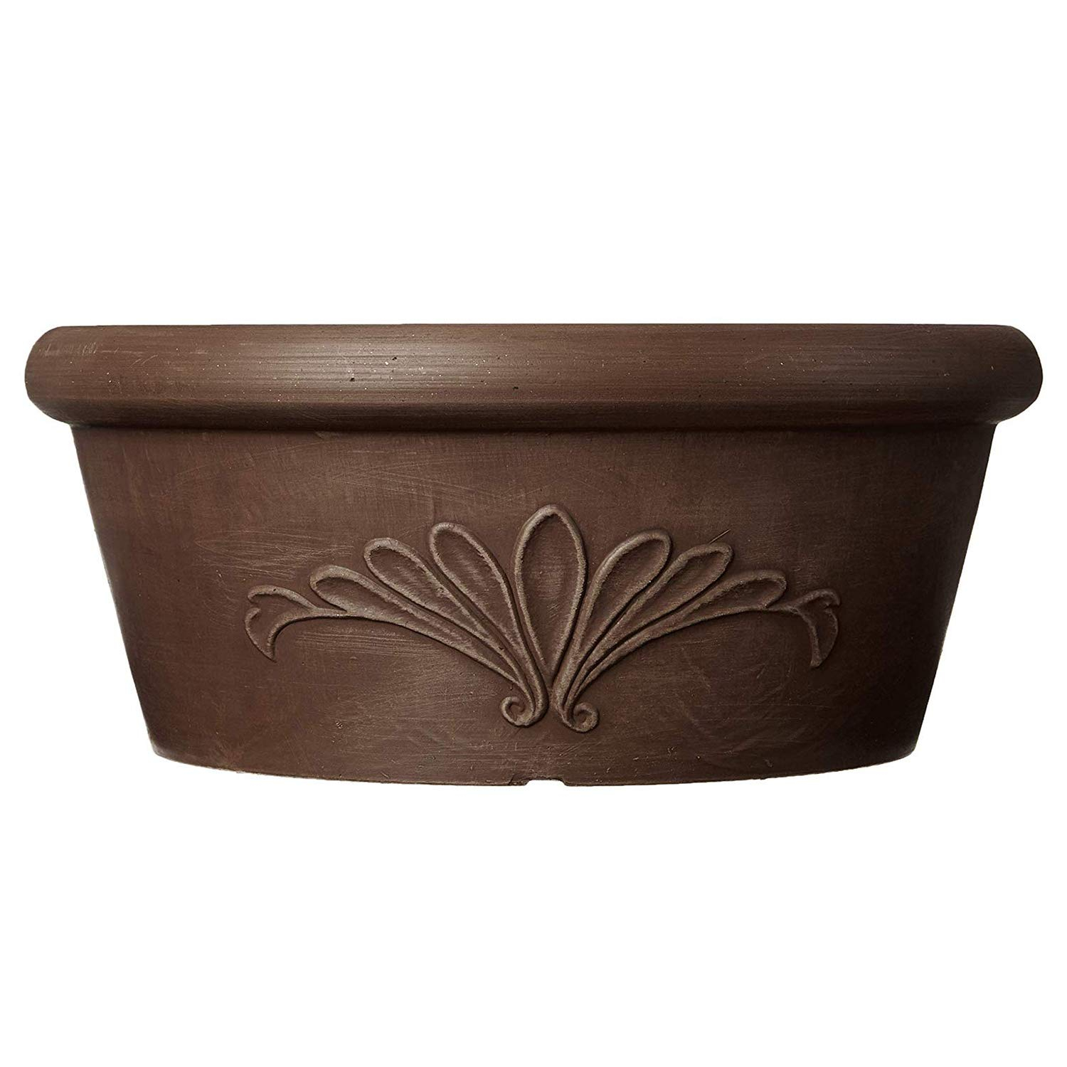 Arcadia PSW Pot TA25C Collection Shallow Bulb Pan Planter Dish Low Bowl for Succulents, Bonsai, Fairy Gardens, Herbs, 10-inch, Chocolate