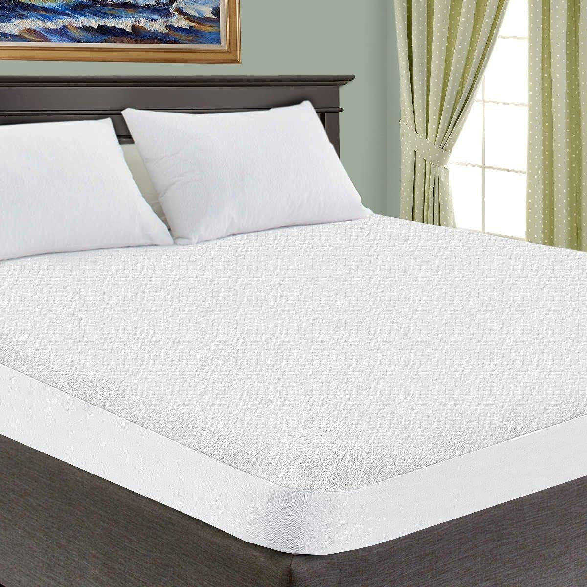 Superior Waterproof Cotton Mattress Protector, Crib, White