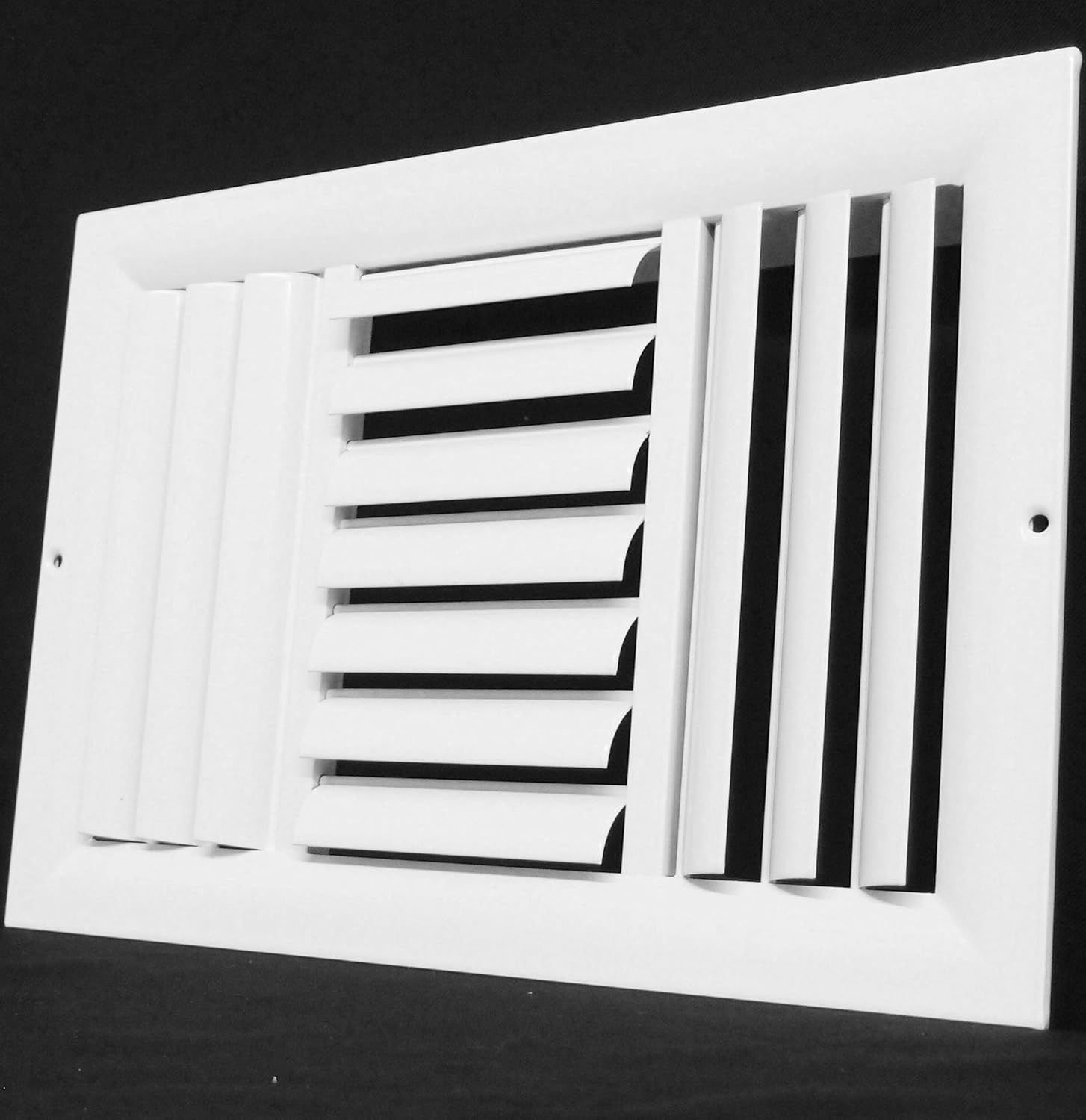10" x 6" - 3-Way Air Vent - Adjustable Aluminum Curved Blades - Maximum Air Flow - HVAC Grille
