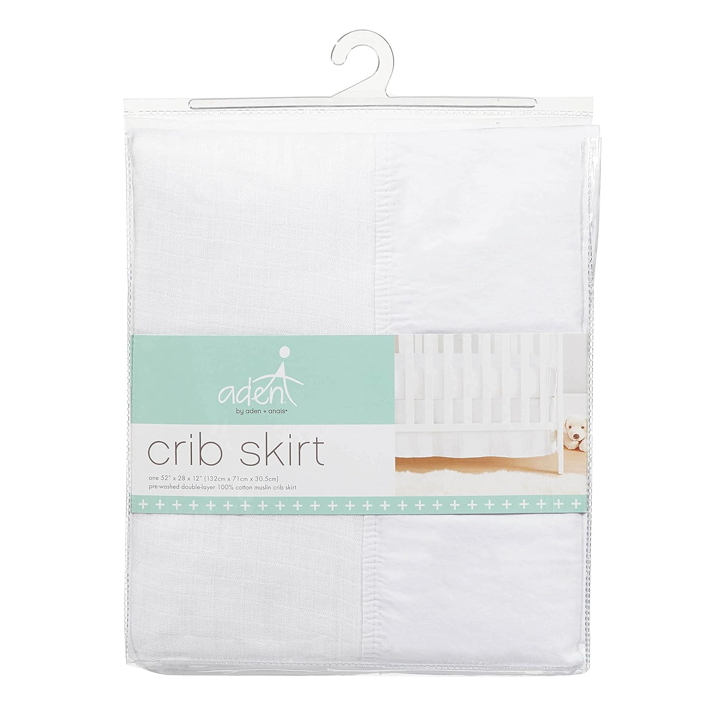 aden + anais essentials aden crib skirt white