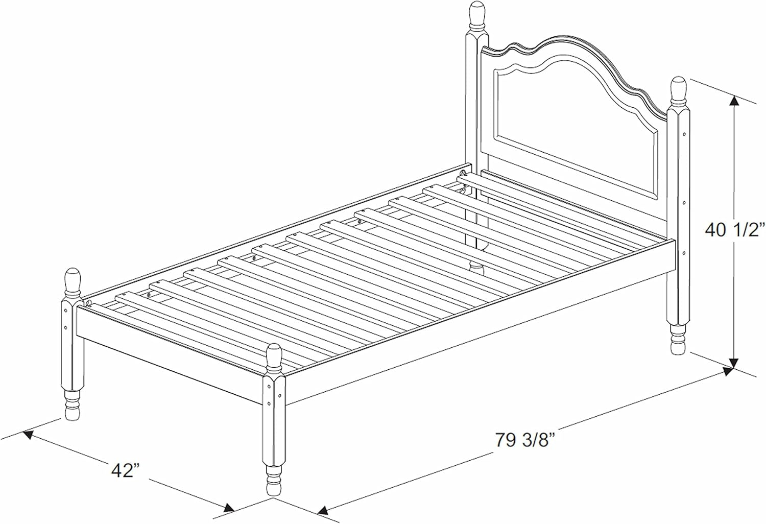 Kielin 100% Solid Wood Reston Bed Twin or Full by