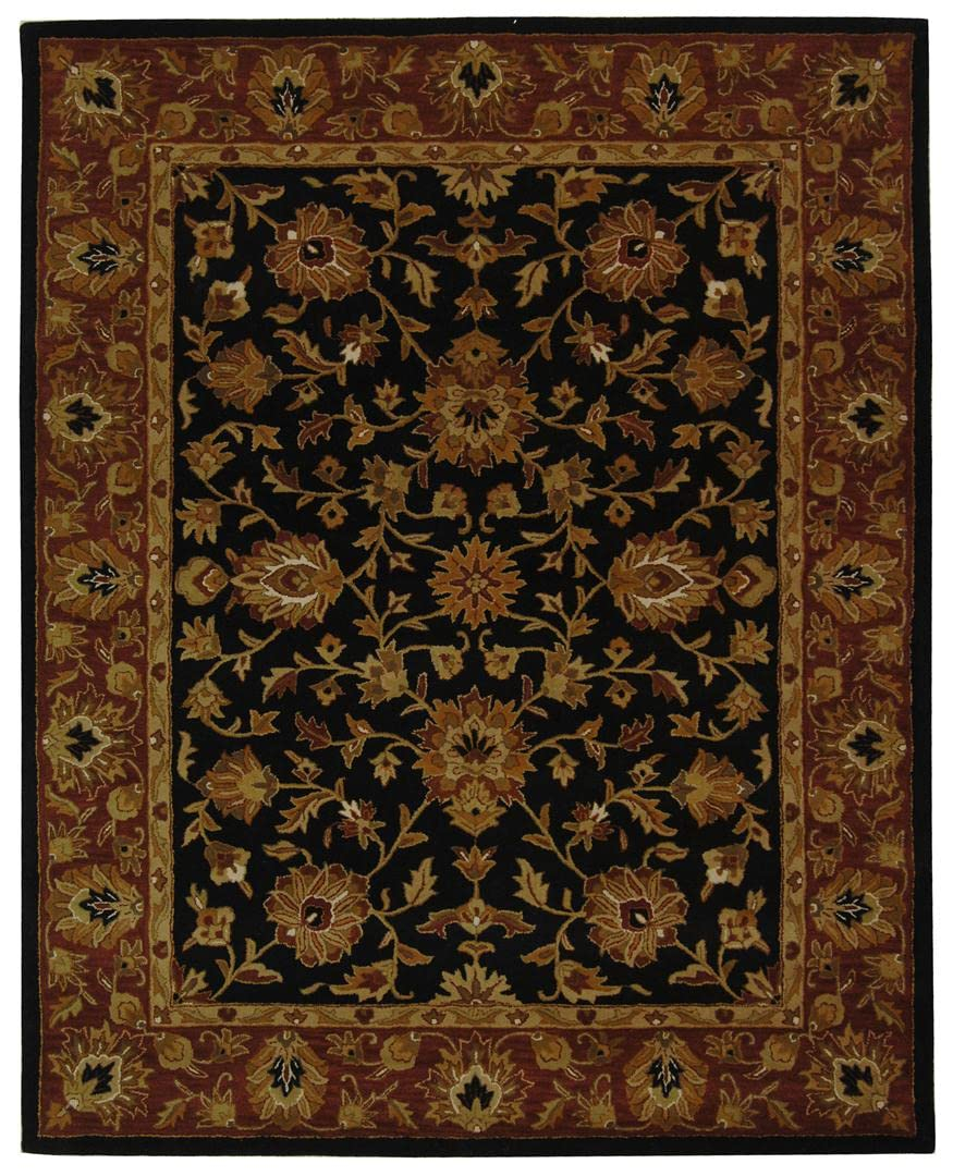 SAFAVIEH Heritage Lancaster Traditional Wool Area Rug, Black/Red, 9'6" x 13'6"