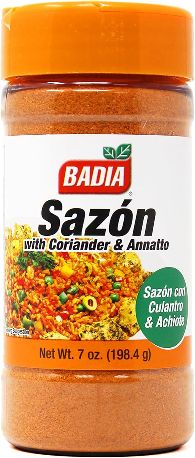 Badia 7 oz-Sazon Coriander & Annatto Seasoning / Culantro & Achiote Kosher