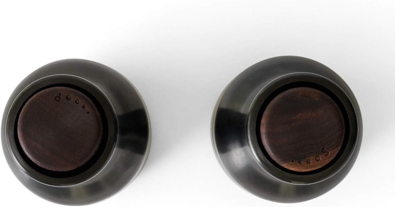 Carbon and Ash Bottle Salt and Pepper Grinder Set with Beech Lid