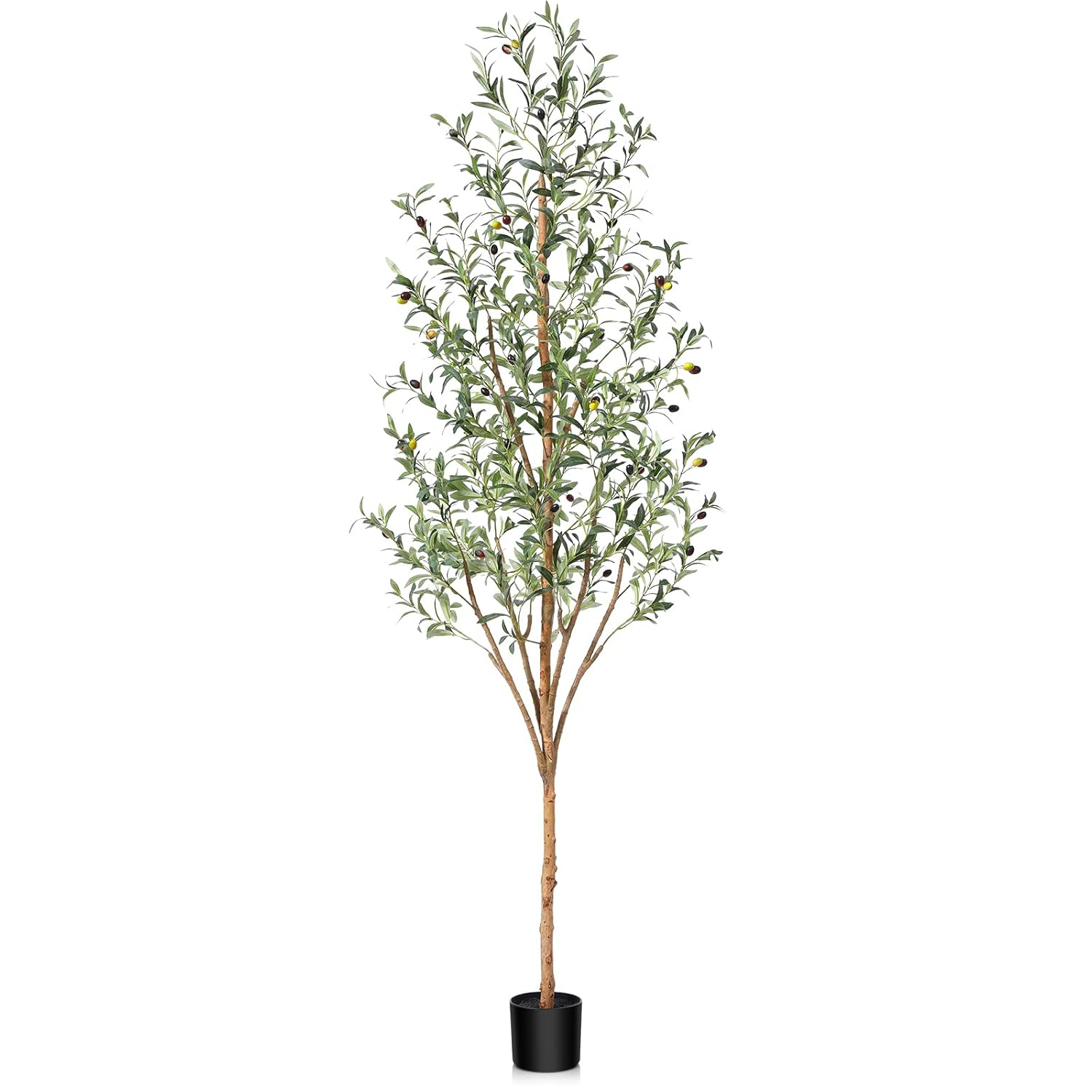 Aritizone Artificial Olive Tree 7FT Tall Fake Olive Tree with Adjustale Branches Artificial Tree for Modern Home Office Living Room Floor Decor Indoor (7FT)