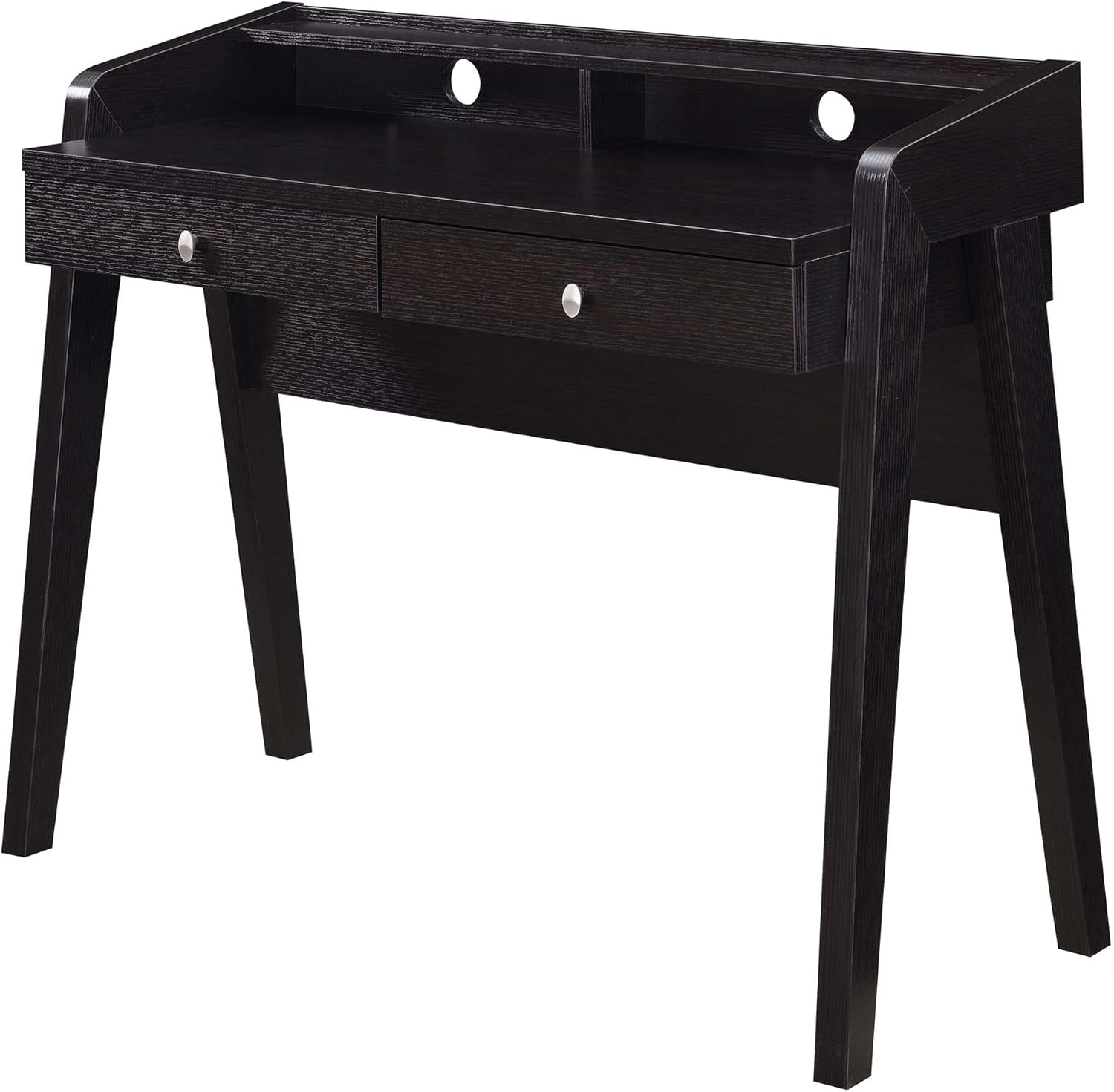 Convenience Concepts Newport 34.75 in. Tall Deluxe 2 Drawer Desk with Shelf, Espresso, All Ages