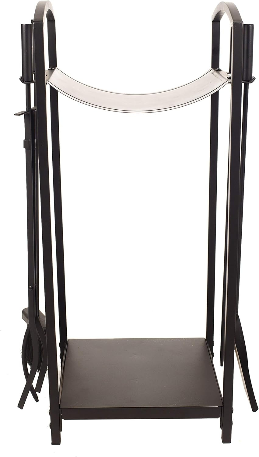 Pleasant Hearth FA011TL Steel Fireplace Tools and Log Bin