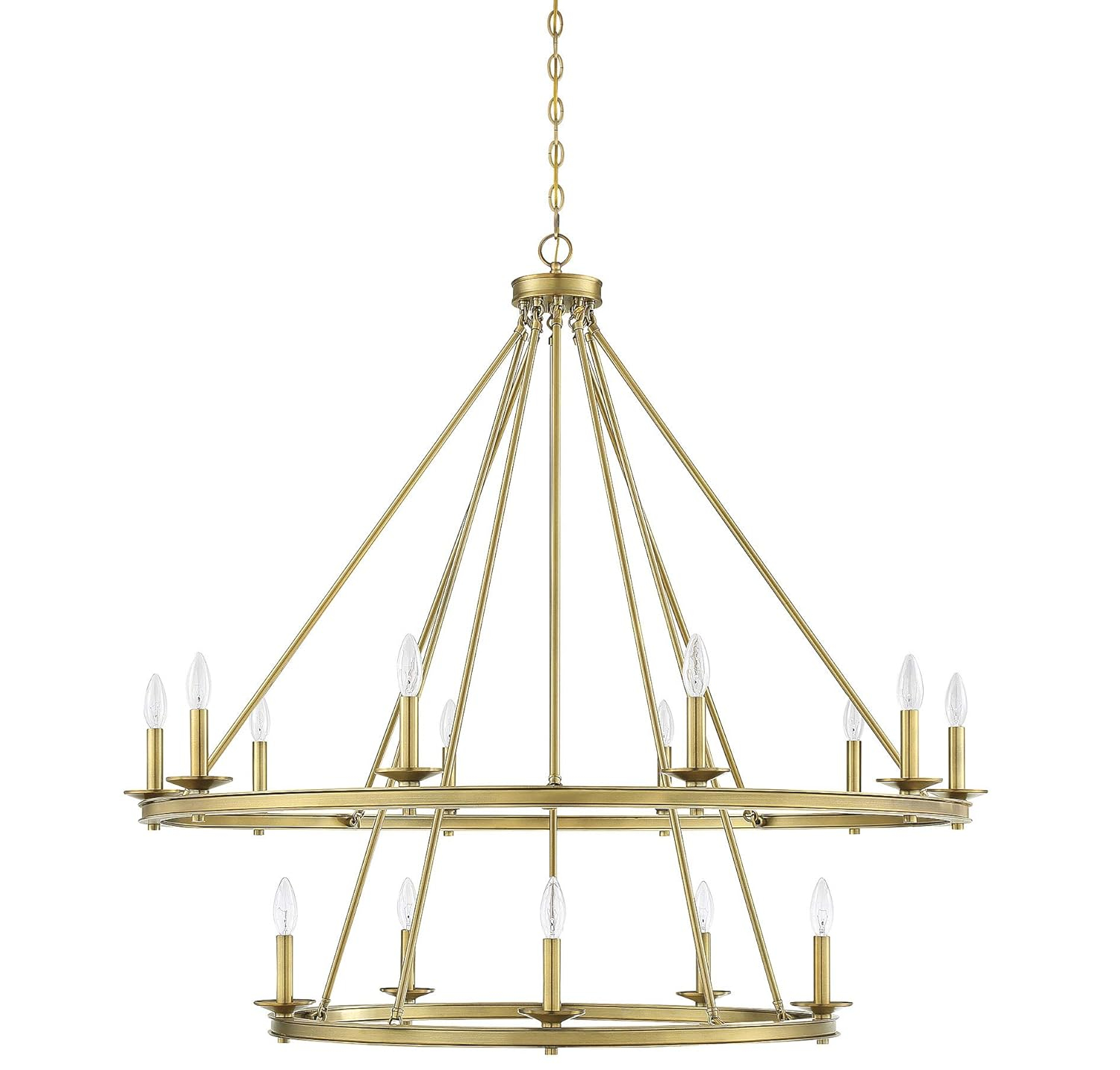 Middleton Brass Elegance 15-Light Two-Tier Candle Chandelier