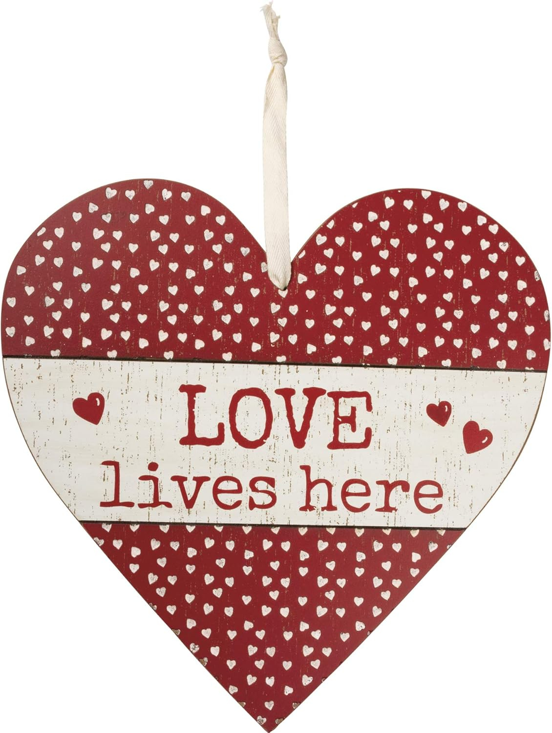 Primitives by Kathy 108714 Love Lives Here Wall Decor, 14-inch High, Wood