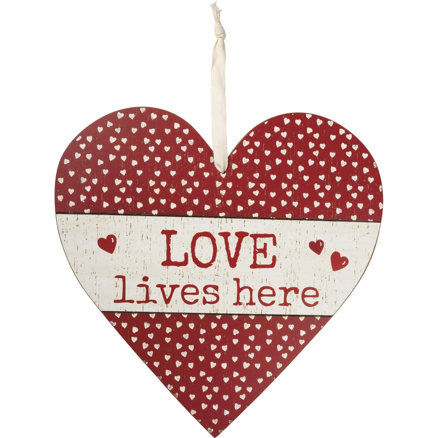 Primitives by Kathy 108714 Love Lives Here Wall Decor, 14-inch High, Wood