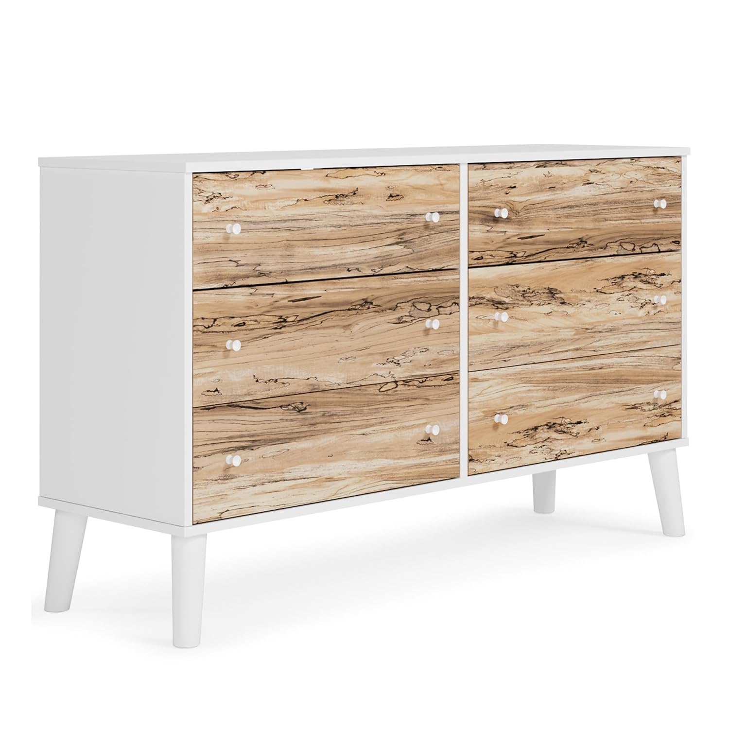 Signature Design by Ashley Contemporary Piperton 6 Drawer Dresser, Two-tone Brown/White