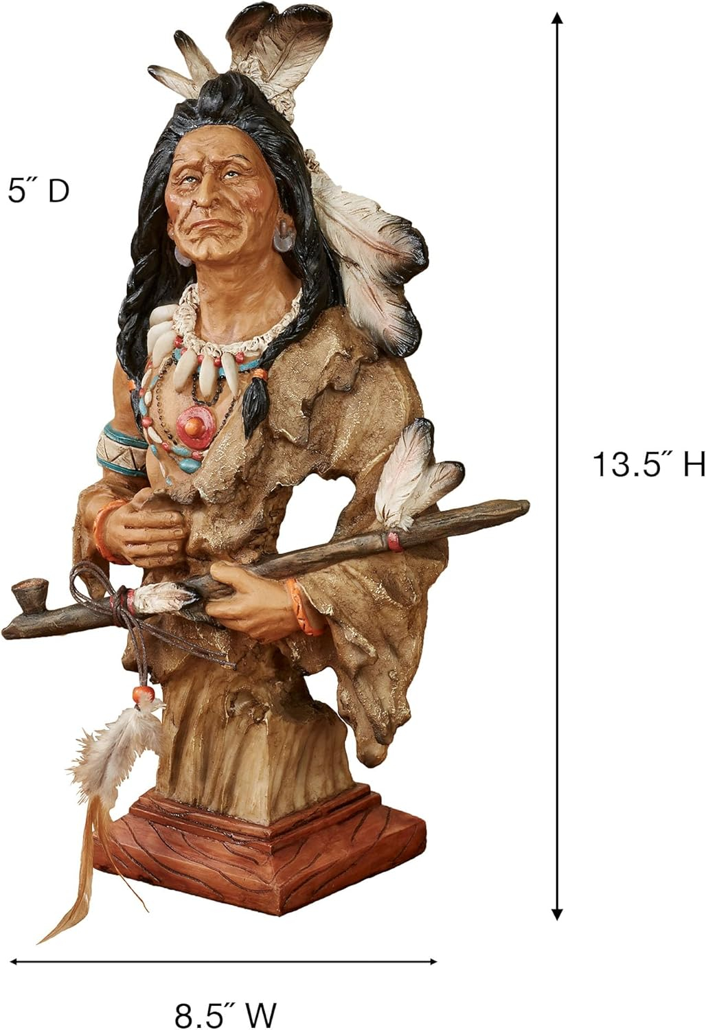 Textured Earth Tones Resin Warrior Table Sculpture