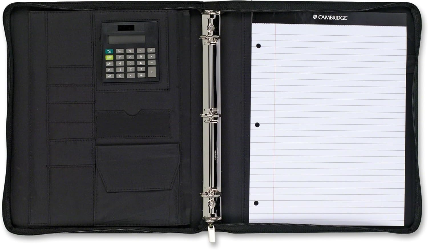 " Mead - Cambridge City Zipper Binder, Microfiber, 12.75"" x 11"", (Assorted Colors)", black