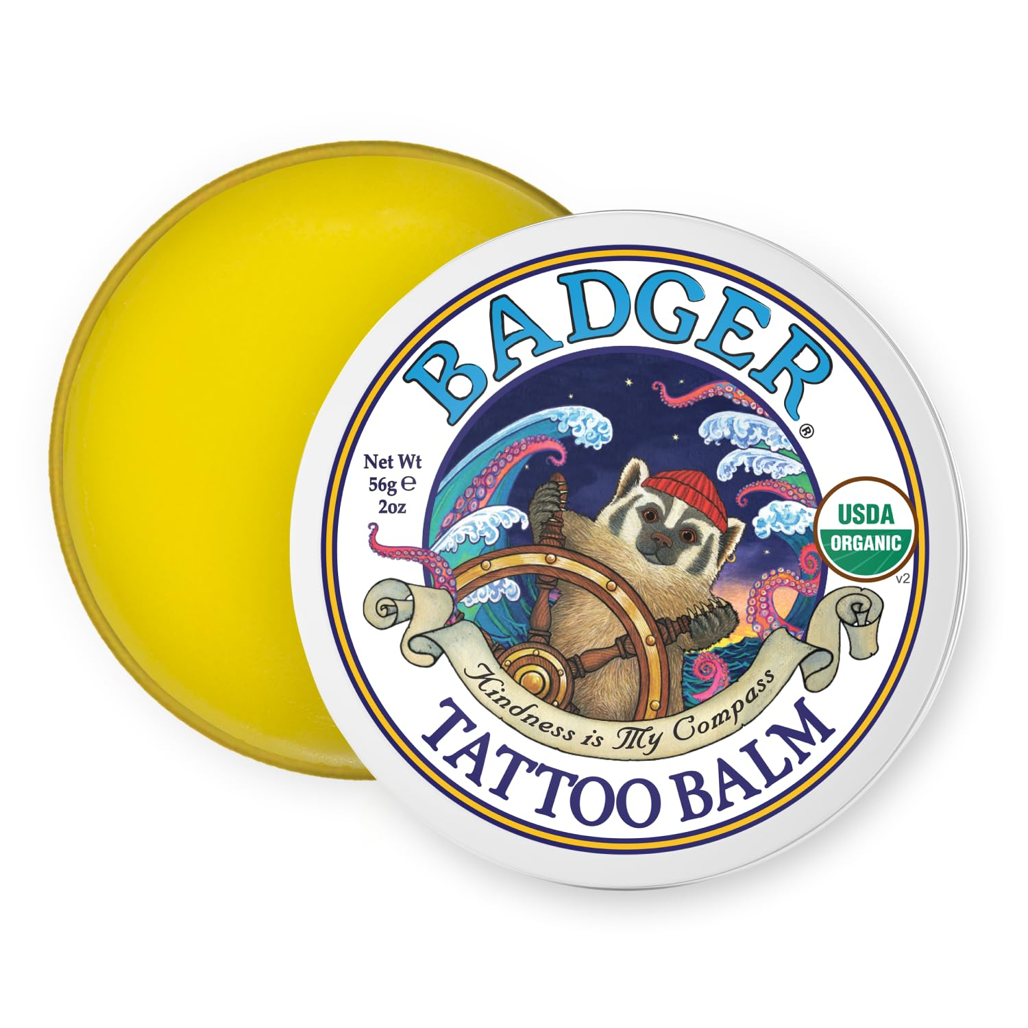 Badger Tattoo Balm, Coconut & Tamanu, 2 oz