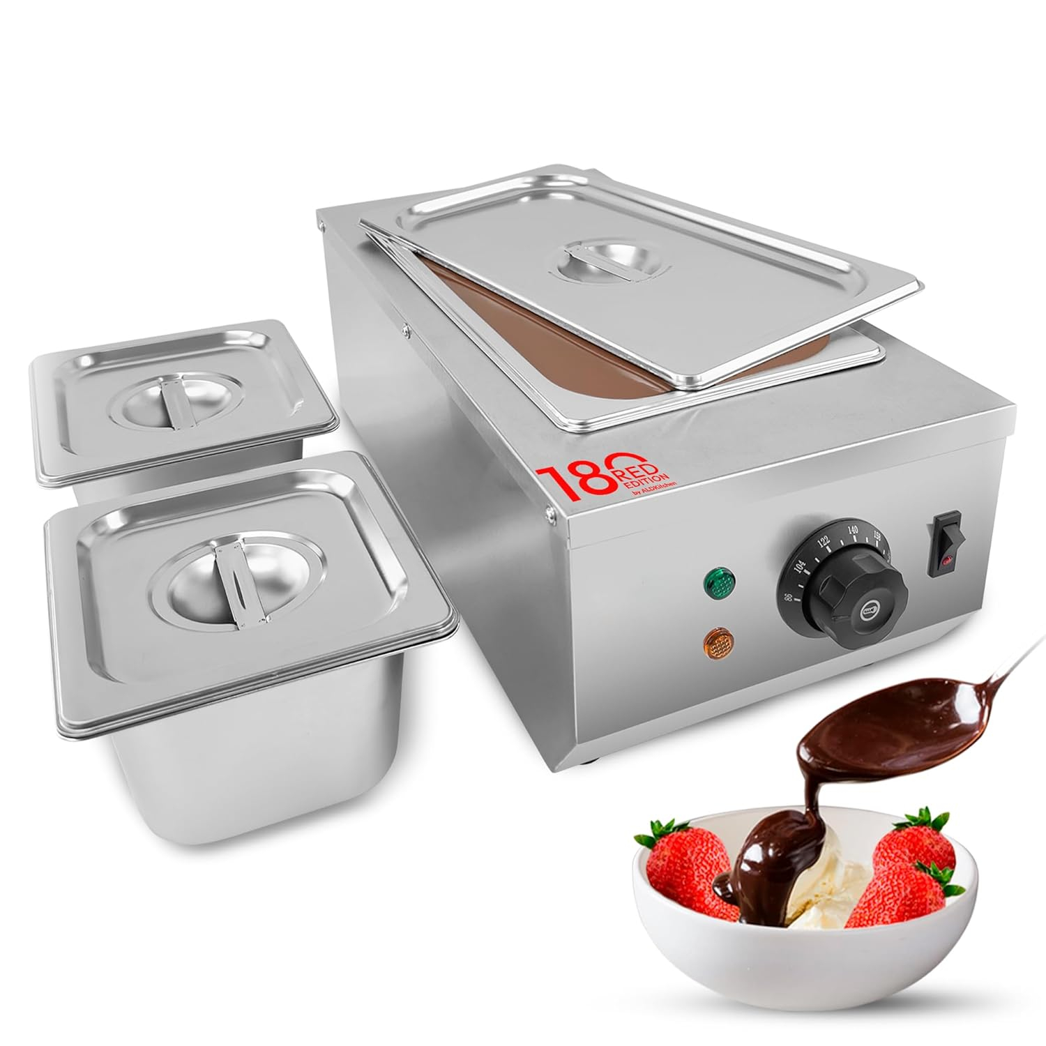 Chocolate Fondue Machine with Manual Control | Stainless steel Professional Small Chocolate Tempering Machine for Home and Commercial Use
