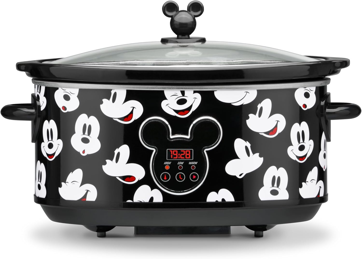 Mickey Mouse Black Digital Slow Cooker with Timer, 7 Quarts