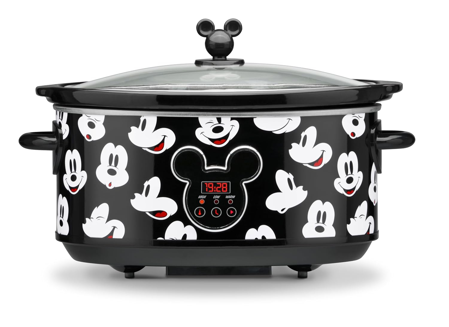Mickey Mouse Black Digital Slow Cooker with Timer, 7 Quarts