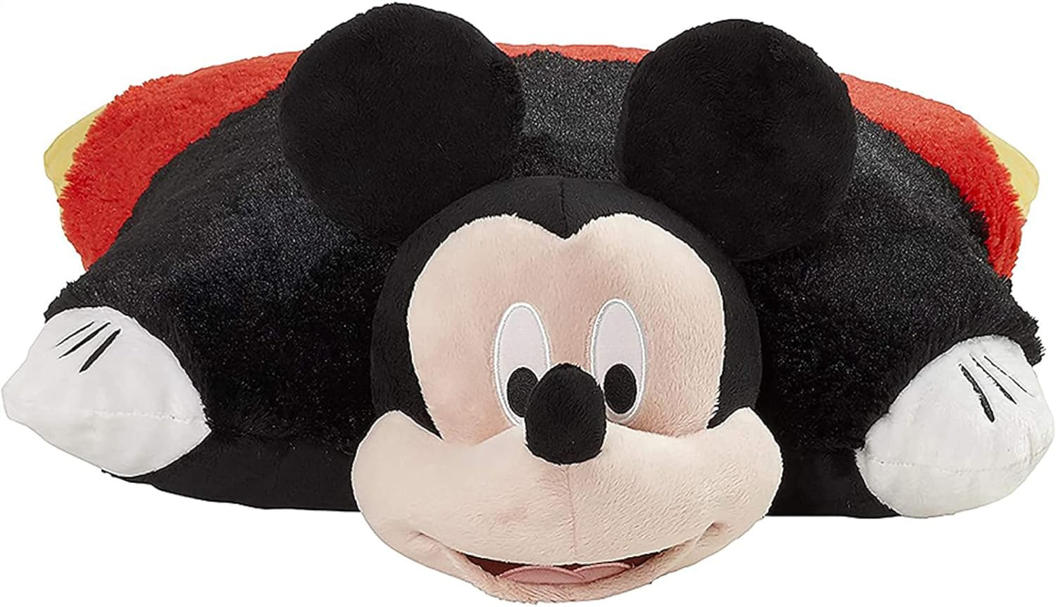 Pillow Pets Disney Mickey Mouse Stuffed Animal Plush, 16", Black/Red/Yellow