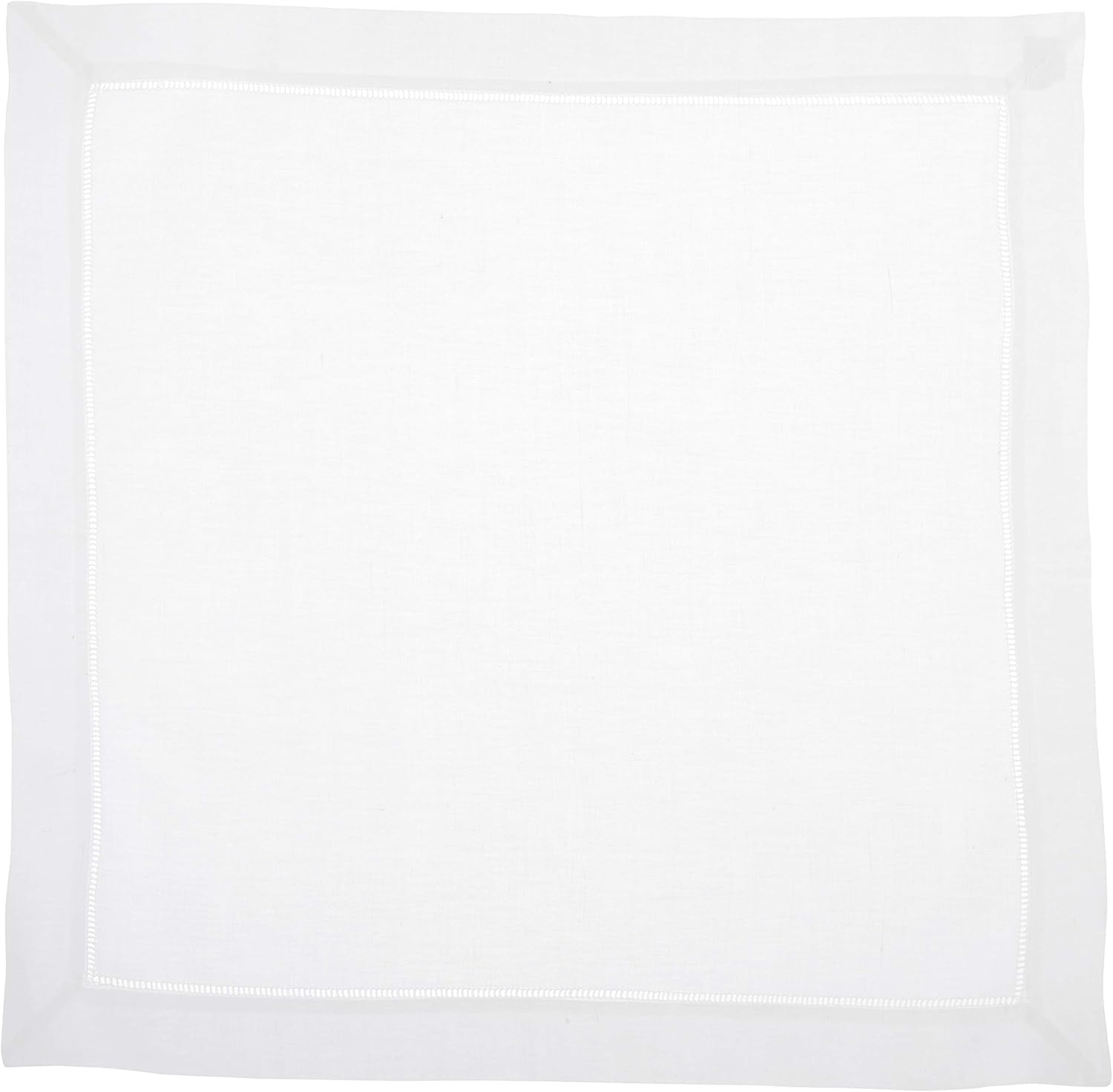 SARO 6100C.W20S 20 in. 24 by 7 Everyday Square Hemstitched Dinner Napkin - White  Set of 4